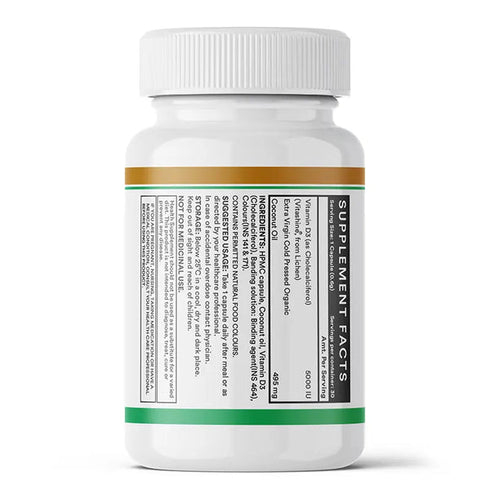Inlife Vitamin D3 5000 IU Capsules Without Gelatin