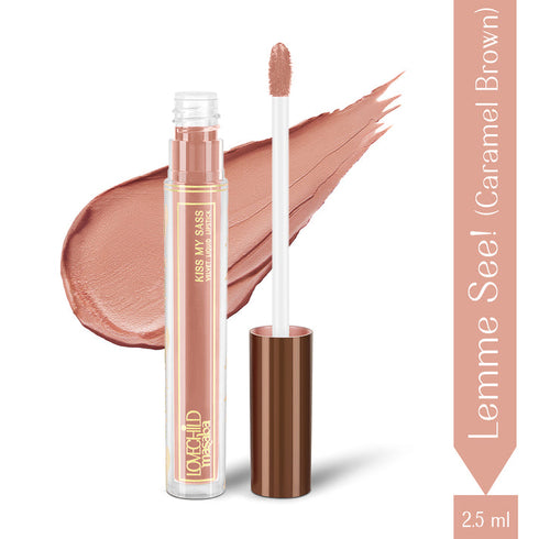 LoveChild Lemme See! | Caramel Brown | Kiss My Sass Velvet Matte Liquid Lipstick