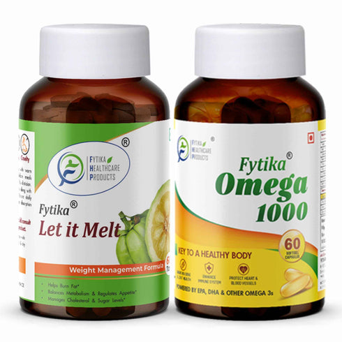 Fytikahealthcareproducts Fytika Let it Melt and Omega 1000 Boost Metabolism Manage Weight For Men Women 60 Tablets 60 Capsules