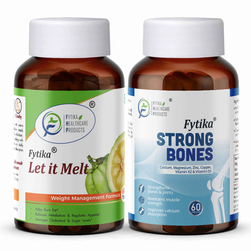Fytika Healthcare Products Fytika Strong Bones and Let It Melt Weight management Strong Bones For Men Women 60 Tablets Each