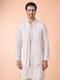 Manyavar Cream Georgette Elegance Kurta Jacket Set