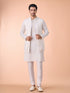 Manyavar Cream Georgette Elegance Kurta Jacket Set