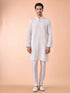Manyavar Cream Georgette Elegance Kurta Jacket Set