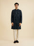 Manyavar Teal Blue Georgette Kurta Jacket Set