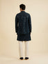 Manyavar Teal Blue Georgette Kurta Jacket Set