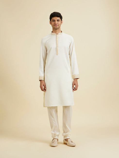 Manyavar Beige Splendour Kurta Jacket Set