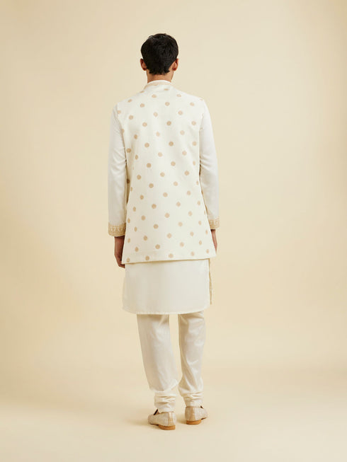 Manyavar Beige Splendour Kurta Jacket Set