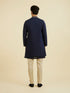 Manyavar Elegant Dark Blue Ensemble Kurta Jacket Set