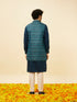 Manyavar Teal Blue Luxe Kurta Jacket Set