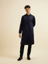 Manyavar Dark Blue Sequinned Jaal Patterned Jacket Set