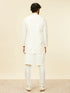 Manyavar Warm White Bel Buti Patterned Kurta Jacket Set