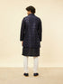 Manyavar Midnight Blue Sequinned Jaal Patterned Kurta Jacket Set