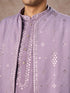Manyavar Purple Kurta Jacket Set
