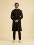Manyavar Black Enigmatic Kurta Jacket Set