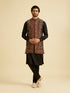 Manyavar Black Enigmatic Kurta Jacket Set