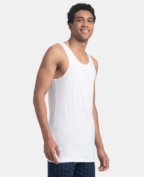 Jockey Bamboo And Tencel Modal Blend Sleeveless Vest With Extended Length | White