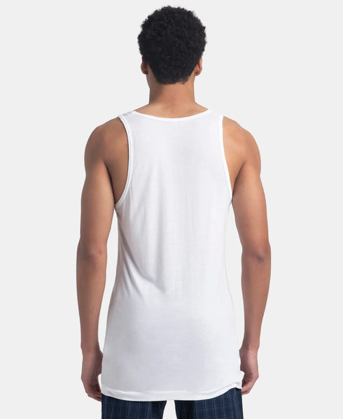 Jockey Bamboo And Tencel Modal Blend Sleeveless Vest With Extended Length | White