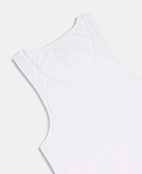 Jockey Bamboo And Tencel Modal Blend Sleeveless Vest With Extended Length | White
