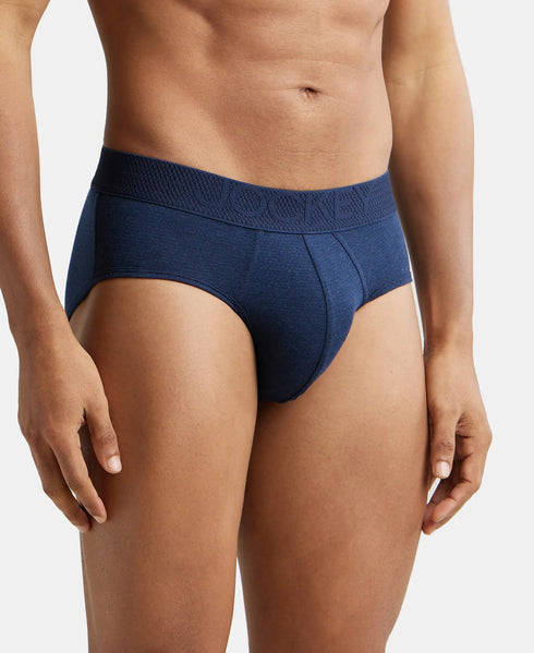 Jockey Bamboo Cotton Elastane Stretch Brief | Navy Melange
