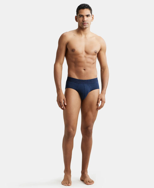Jockey Bamboo Cotton Elastane Stretch Brief | Navy Melange