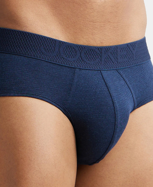 Jockey Bamboo Cotton Elastane Stretch Brief | Navy Melange