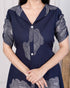 Miravan Womens Blue Floral Printed Front Buttoned A Line Maxi Dress