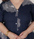 Miravan Womens Plus Size Blue Floral Printed Front Buttoned A Line Kurta Dress