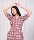 Miravan Womens Cotton Floral Printed Cream A Line Maxi Dress with Buttons