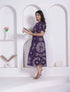Miravan Womens Floral Printed A line Shirt Collar Maxi Dress