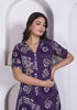 Miravan Womens Floral Printed A line Shirt Collar Maxi Dress