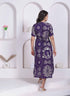 Miravan Womens Floral Printed A line Shirt Collar Maxi Dress
