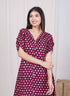 Miravan Womens Relaxed Fit Red Floral Printed A Line Pure Cotton Midi Dress
