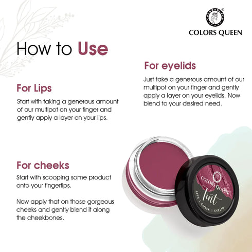 Colors Queen Lip, Cheek & Eyelid Tint (All-in-One) with Vitamin-E