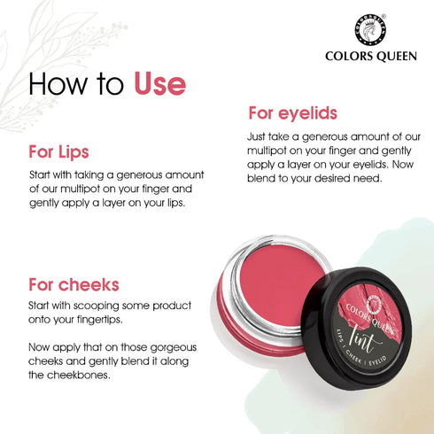Colors Queen Lip, Cheek & Eyelid Tint (All-in-One) with Vitamin-E