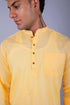Veshbhoshaa Bluebird Men'S Short Kurta In Yellow - 100% Pure Cotton