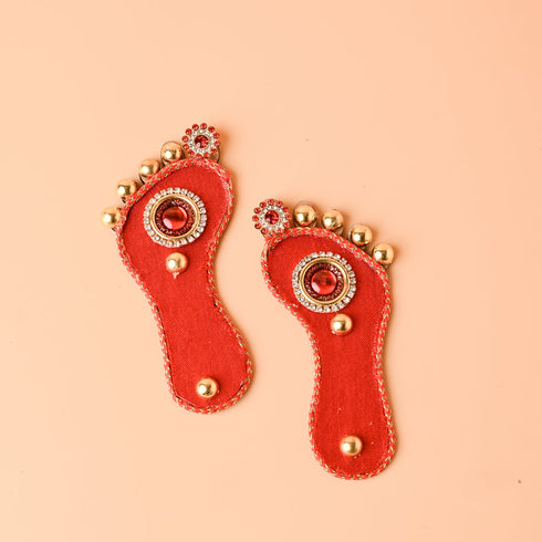 Samskara Home Laal Dori Braided Lakshmi Feet
