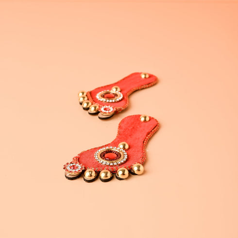 Samskara Home Laal Dori Braided Lakshmi Feet