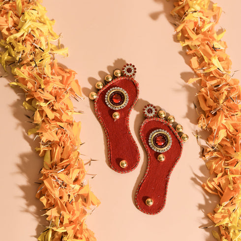 Samskara Home Laal Dori Braided Lakshmi Feet