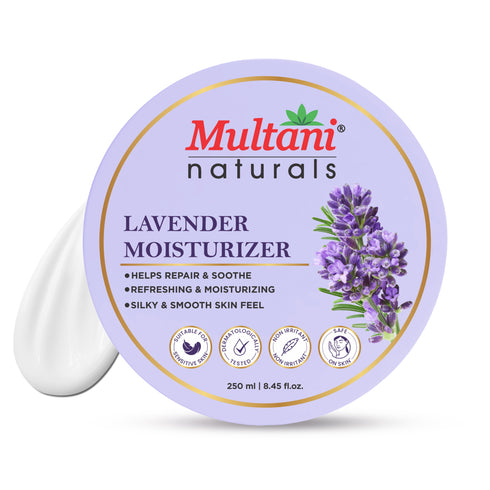Multani Pharmaceuticals Limited Multani Naturals Lavender Moisturizer 250 ML Helps Repair & Soothe Refreshing Moisturizing Silky & Smooth Skin Feel
