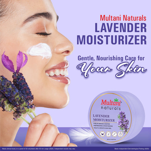 Multani Pharmaceuticals Limited Multani Naturals Lavender Moisturizer 250 ML Helps Repair & Soothe Refreshing Moisturizing Silky & Smooth Skin Feel