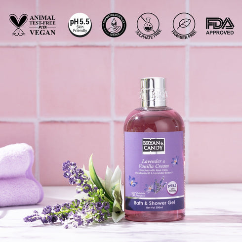Bryan & Candy Lavender & Vanilla Cream Bath and Shower Gel