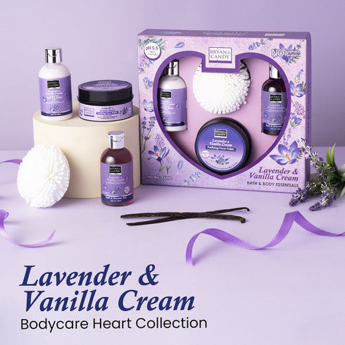 Bryan & Candy Lavender & Vanilla Cream Body Care Heart Collection