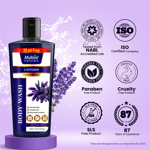 Multani Pharmaceuticals Limited Multani Naturals Lavender Body Wash Skin Soothing Cleanse Skin Moisturize & Hydrate