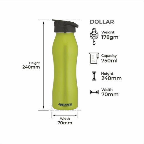 Dubblin Dollar Stainless Steel Sipper Water Bottle
