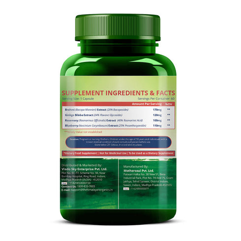 Himalayan Organics Plant-Based Brain Booster Supplement Capsules