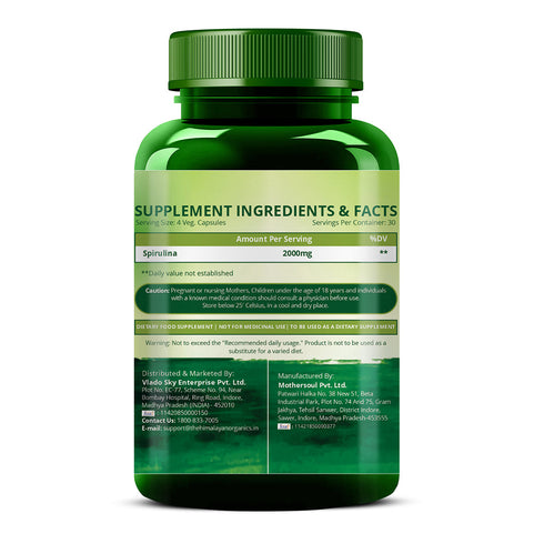 Himalayan Organics Spirulina Vegetarian Capsules