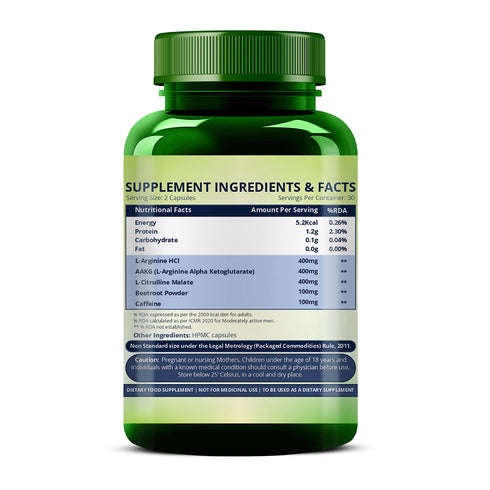 Himalayan Organics Nitric Oxide Supplement 1400-Mg