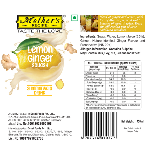 Mothers Recipe Pune Mother S Recipe Lemon Ginger