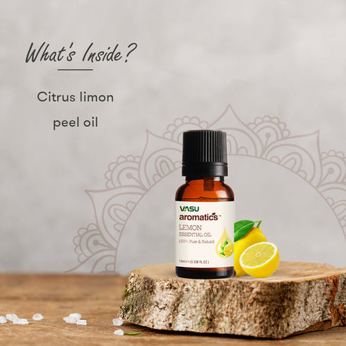 Vasuestore Vasu Aromatics Combo of Basil Peppermint Lemon Lemongrass Essential Oil