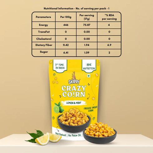 Skippi Lemon and Mint Skippi Crispy Crazy Corn